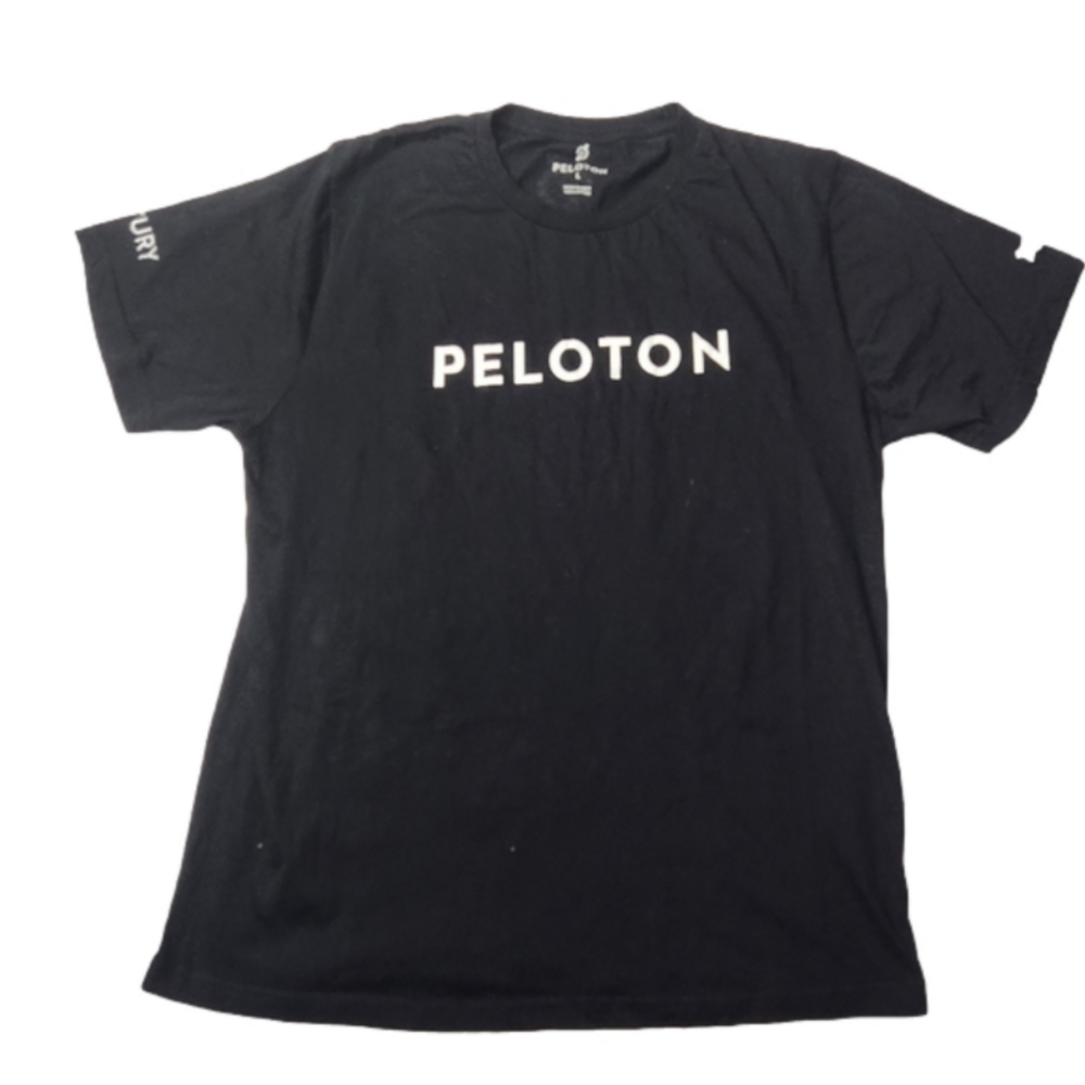 3/$25 Peloton black Century 100 tee shirt size Large 100% cotton